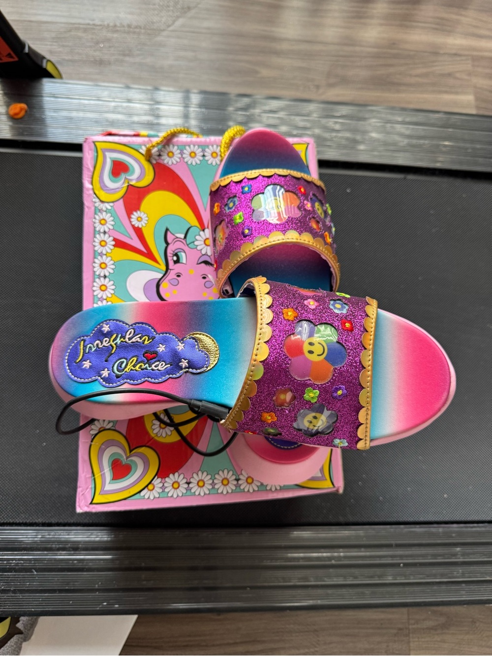 Irregular Choice Rose Rhyme Light-Up Sliders UK 41